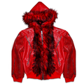 RED STRUCTURE BOMBER JACKET